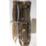 US Air Force Jet Pilots Survival Knife, Scabbard and Honing Stone
