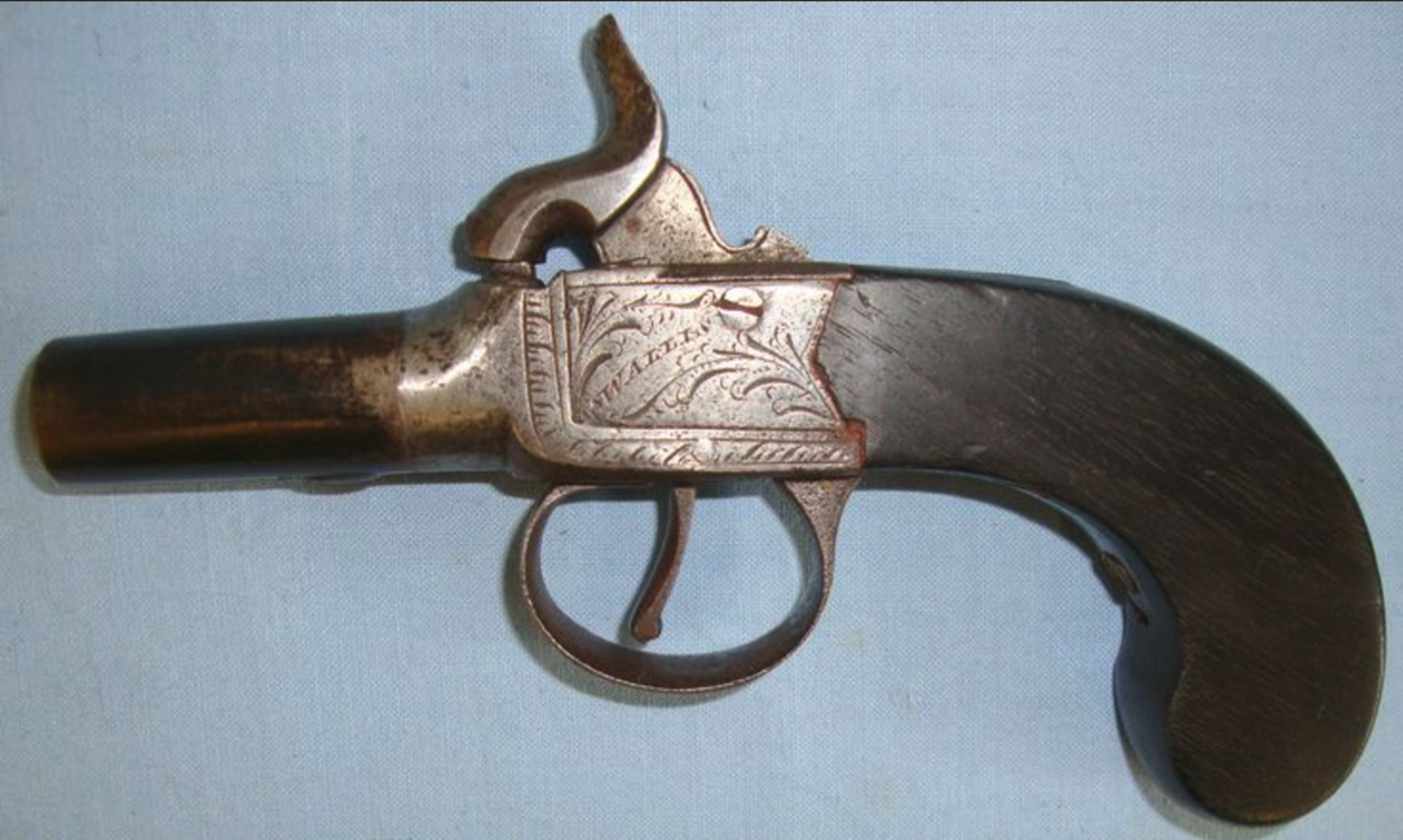 1804-1822 English .46" Bore Percussion Pocket Pistol By George & John Wallis, Hull. - Image 3 of 3