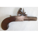 C1800 English Thomas Jaques London .46Ó Bore Flintlock Pocket Pistol With Screw Off Barrel