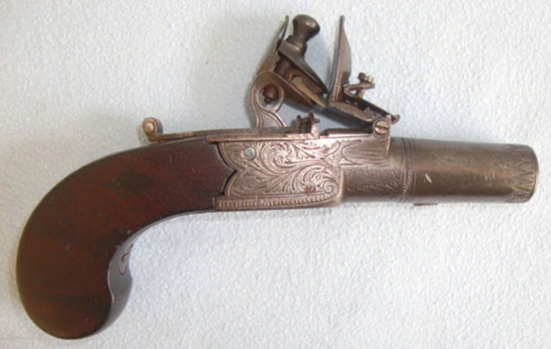 C1800 English Thomas Jaques London .46Ó Bore Flintlock Pocket Pistol With Screw Off Barrel