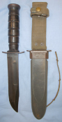 WW2 U.S. Navy MK 2 Fighting Knife By Camillus & MK 2 Scabbard By B.M. Co / Victory Plastics.