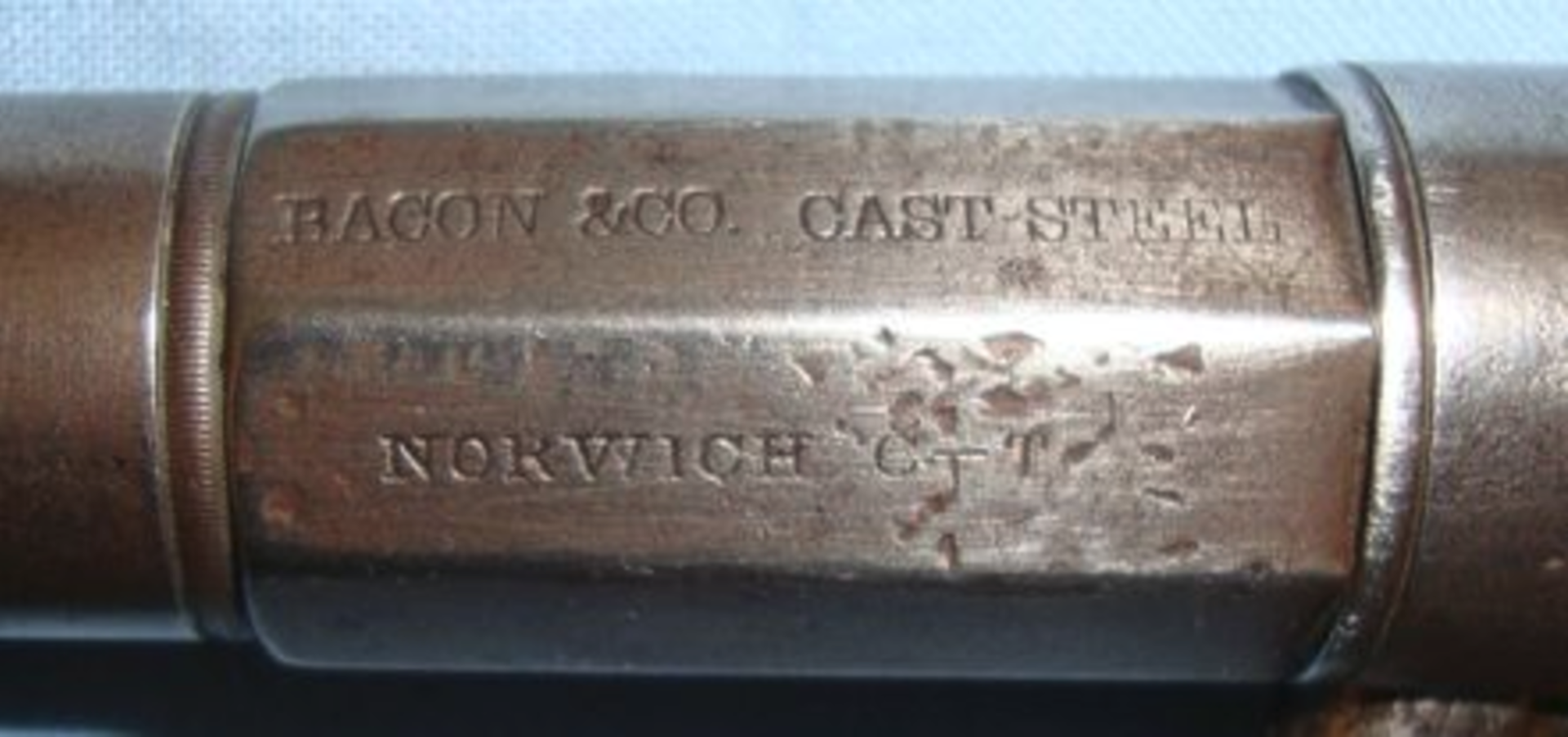 American Civil War Era Cast Steel .34" Calibre Under Hammer Percussion Pistol With Cannon Barrel - Image 3 of 3