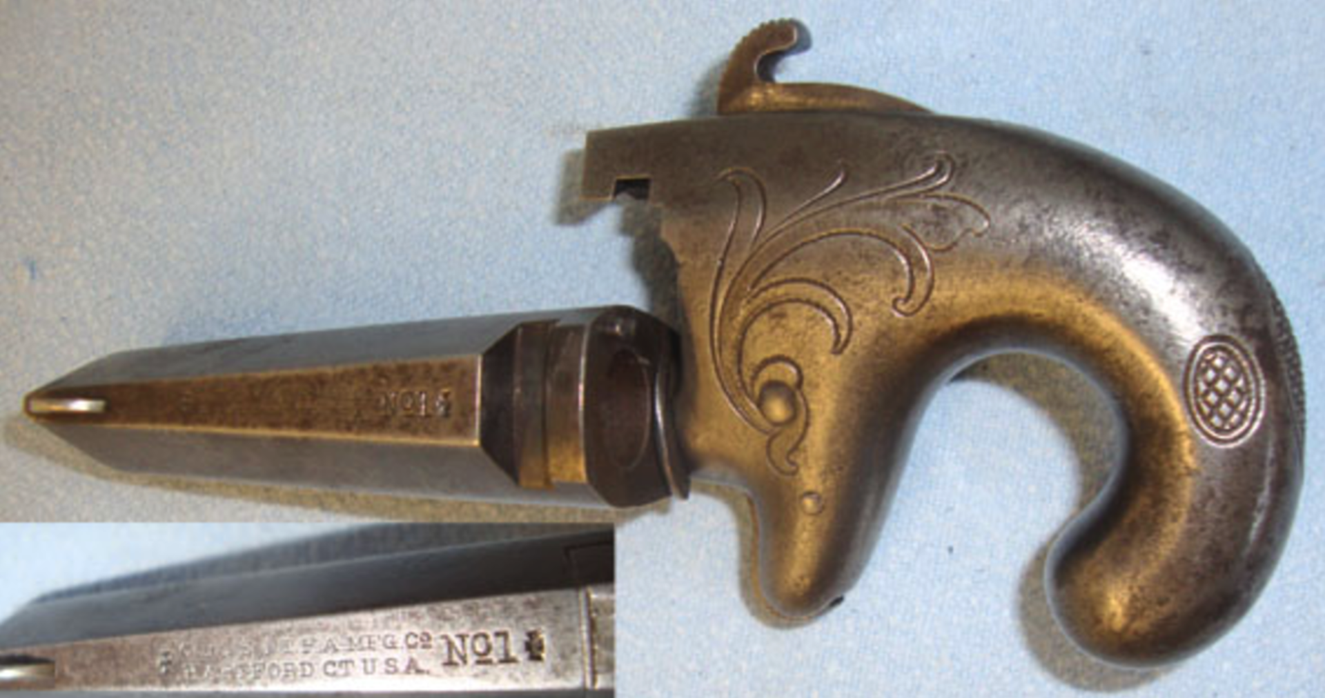 VERY RARE, ORIGINAL, American Wild West Era 1870-1880 Colt No.1 Knuckle Duster Single Shot Derringer - Image 3 of 3