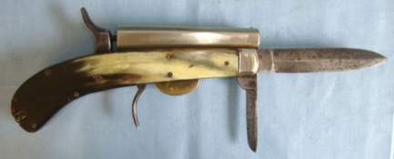Quality, English, C1850 Unwin & Rodgers Sheffield Patent 'NON* XLL' .26" Bore knife / pistol