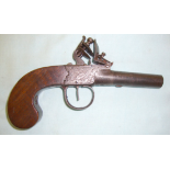 C 1840 Flintlock Pocket Pistol By L.R. Evans Of London.