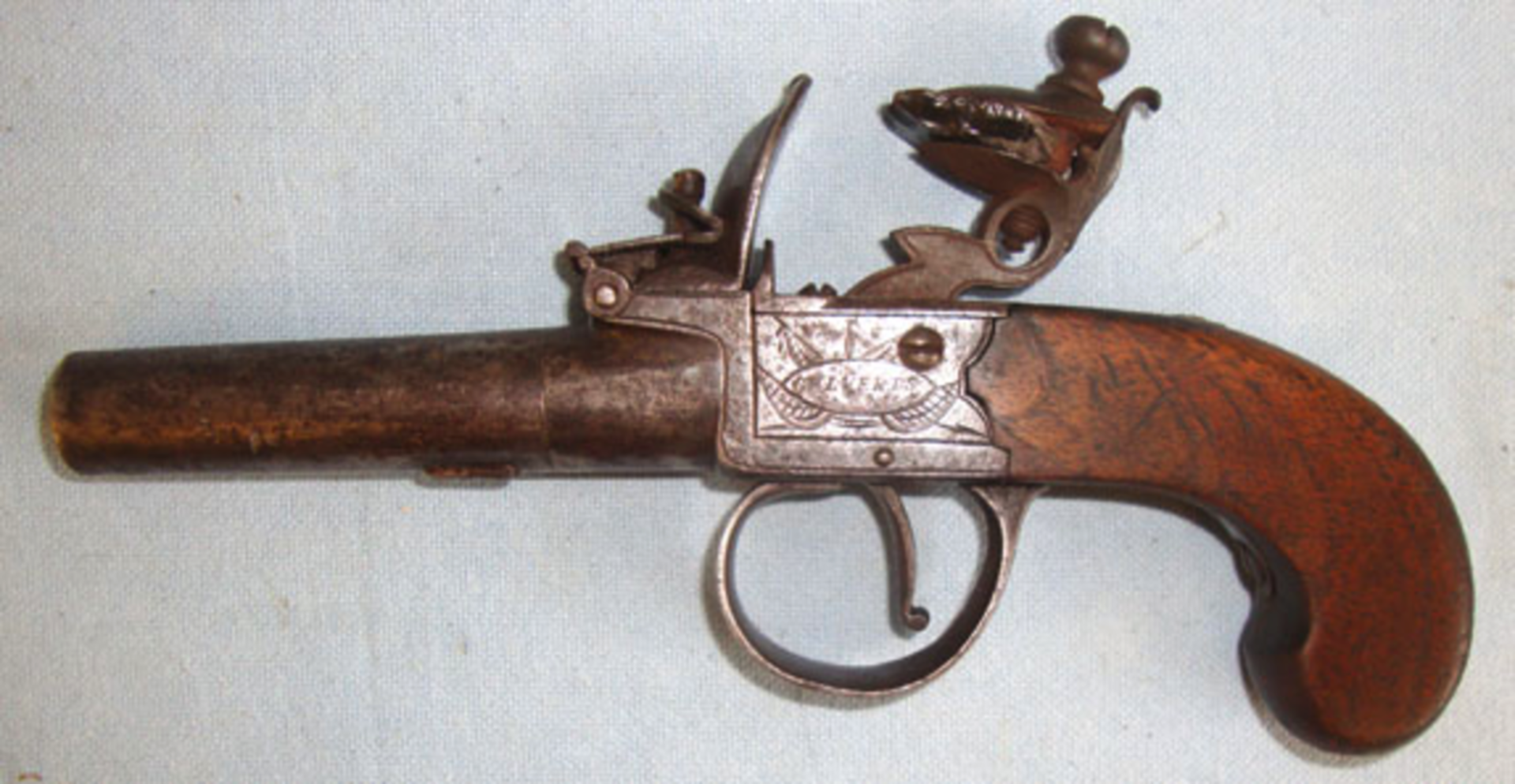 C1820 John & William Calvert, Leeds, Yorkshire .401 Bore Flintlock Pocket Pistol - Image 2 of 3