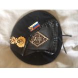 Russian Navy officers black beret from the Sir Christopher Lee militaria collection
