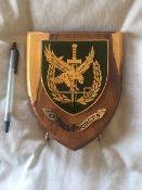 Unknown special forces walnut plaque from the Sir Christopher Lee militaria collection