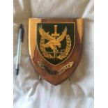 Unknown special forces walnut plaque from the Sir Christopher Lee militaria collection