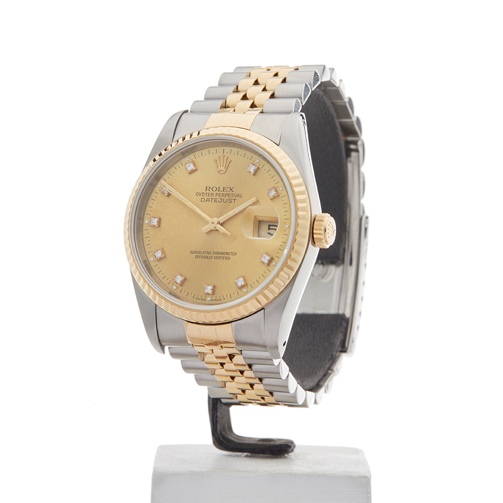 Rolex Datejust 36mm Stainless Steel & 18k Yellow Gold 16233 - Image 3 of 9