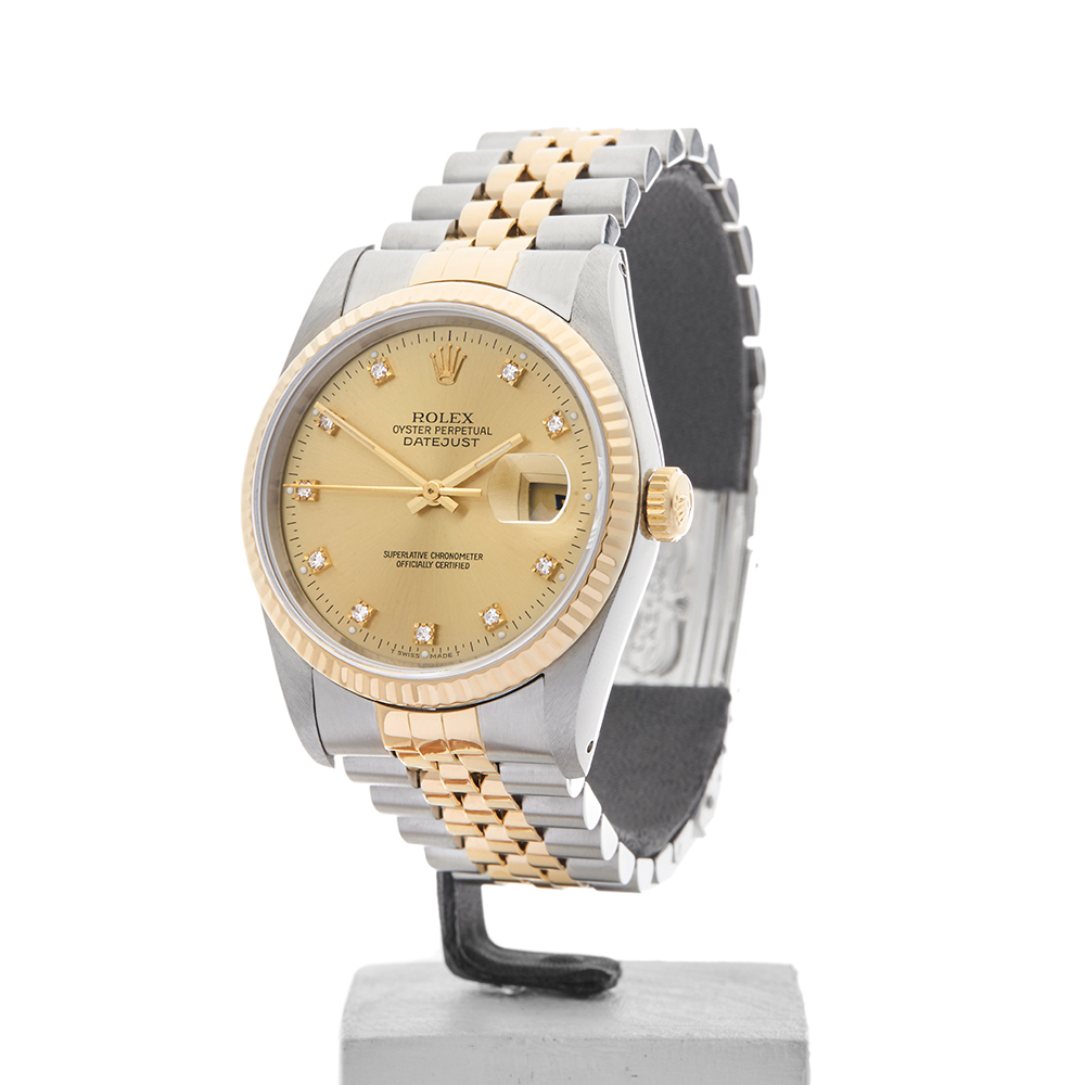 Rolex Datejust 36mm Stainless Steel & 18k Yellow Gold 16233 - Image 3 of 23