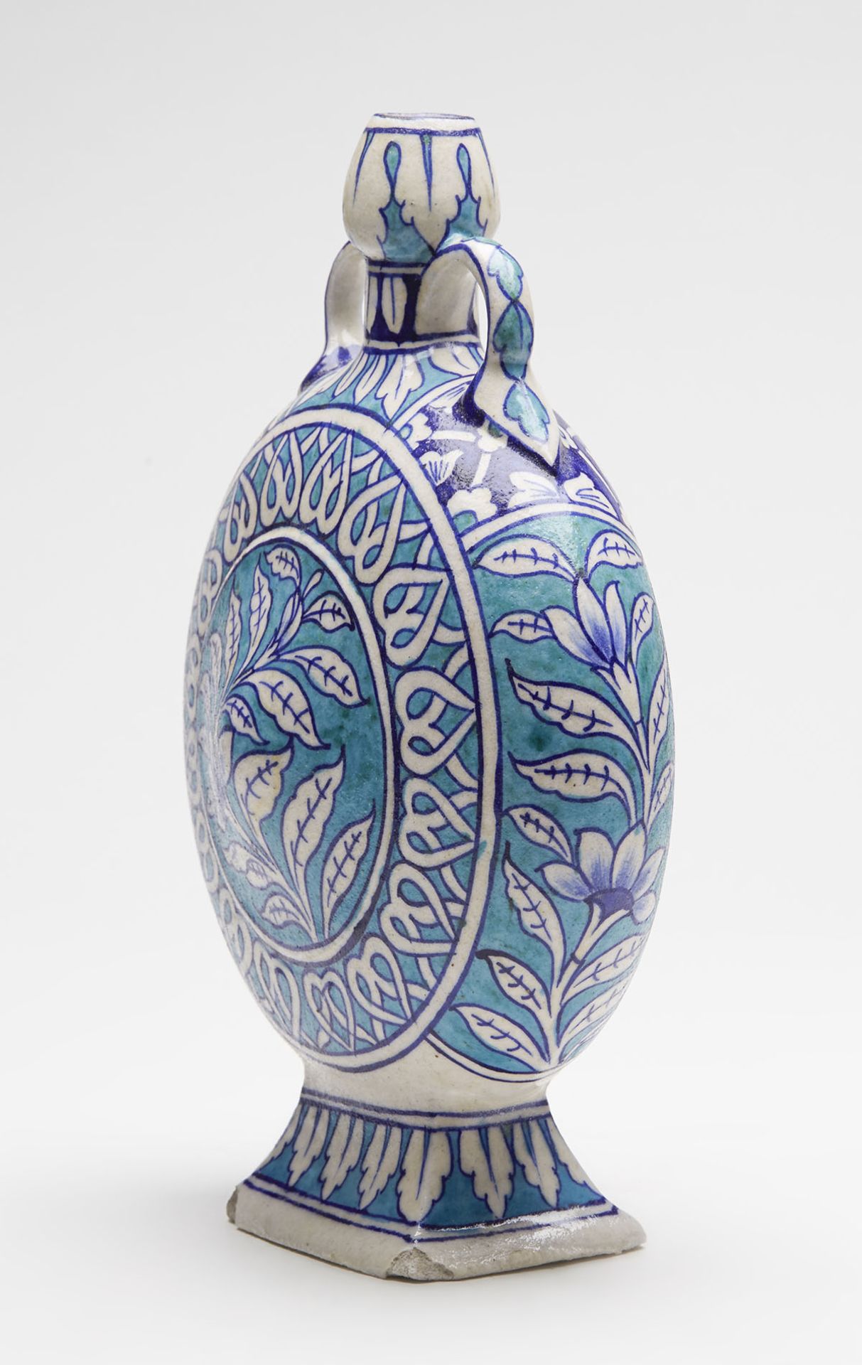 Antique Middle Eastern/Indian Blue & White Moon Vase 19Th C - Bild 4 aus 9