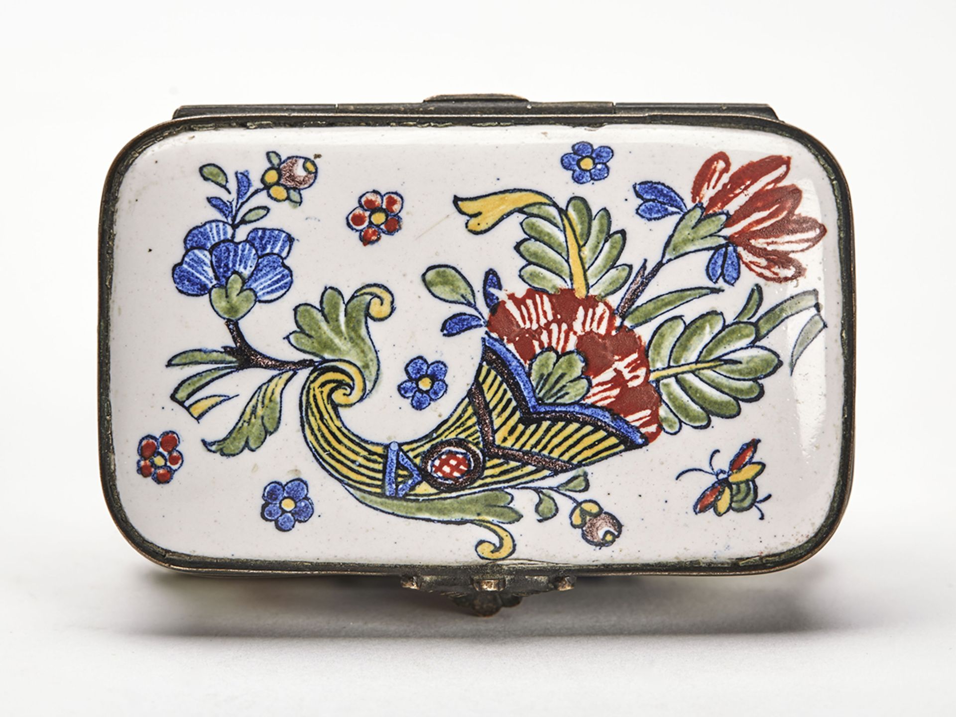 Antique Delft Faience Polychrome Snuff Box 18/19Th C. - Image 5 of 8