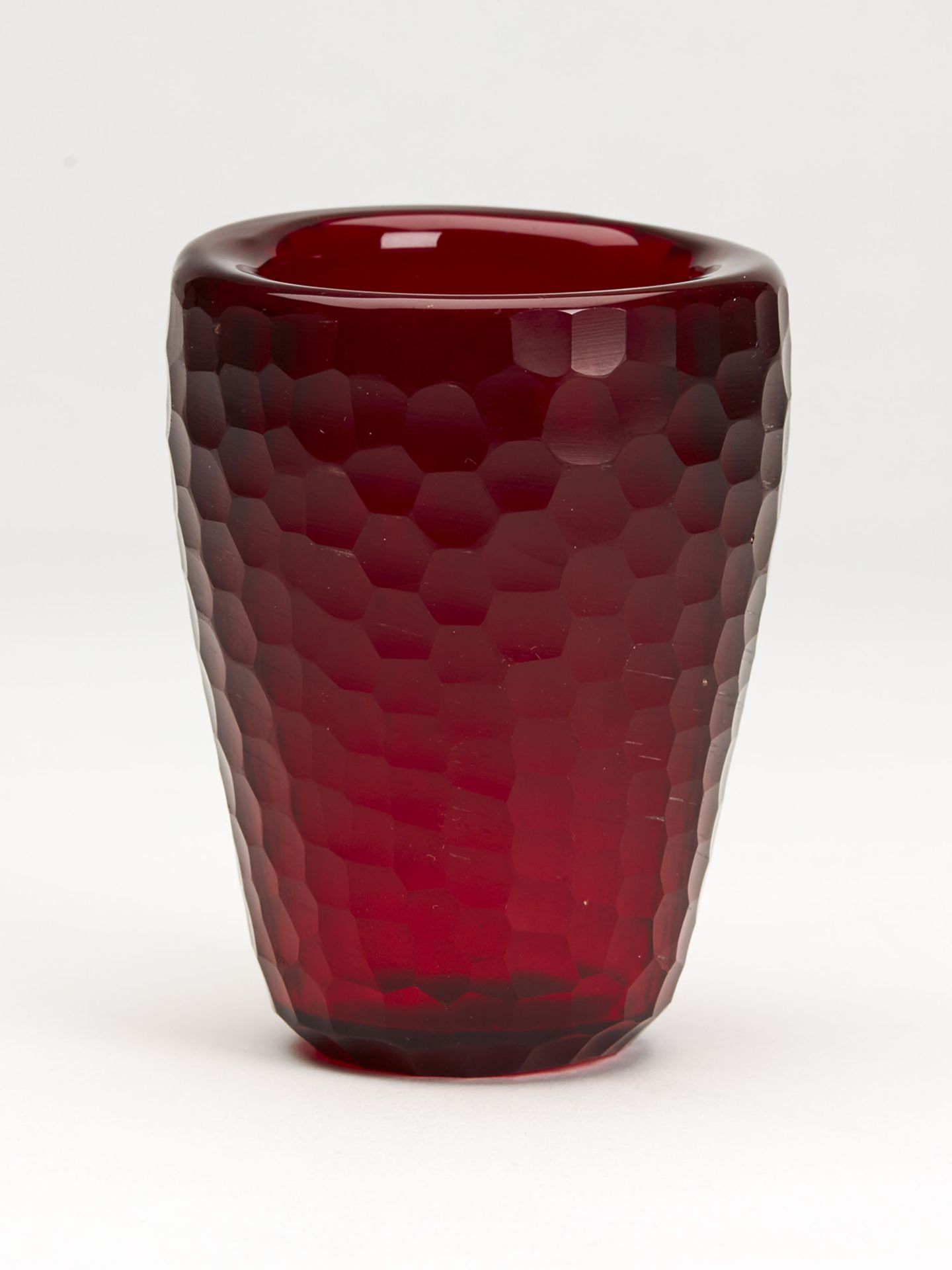 Vintage Murano Red Battuto Venini Art Glass Vase C.1940 - Image 2 of 7