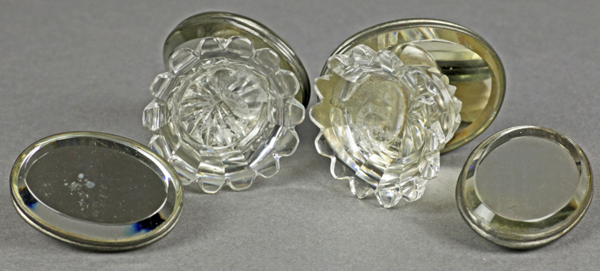 Pair Crested Glass Menu Holders And Place Markers C.1900 - Bild 5 aus 9