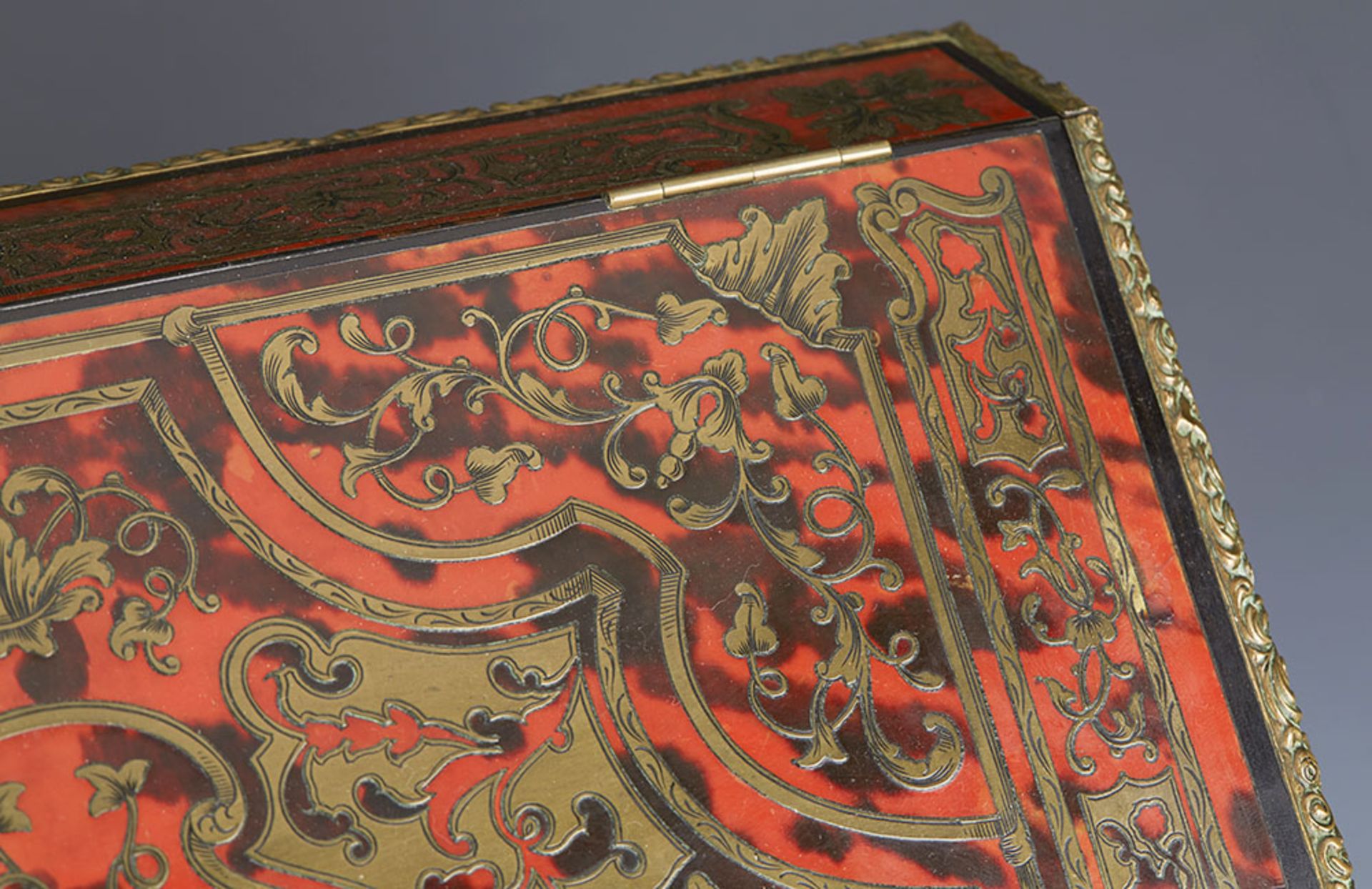 Antique Boulle Marquetry Folding Writing Box 19Th C. - Image 11 of 14