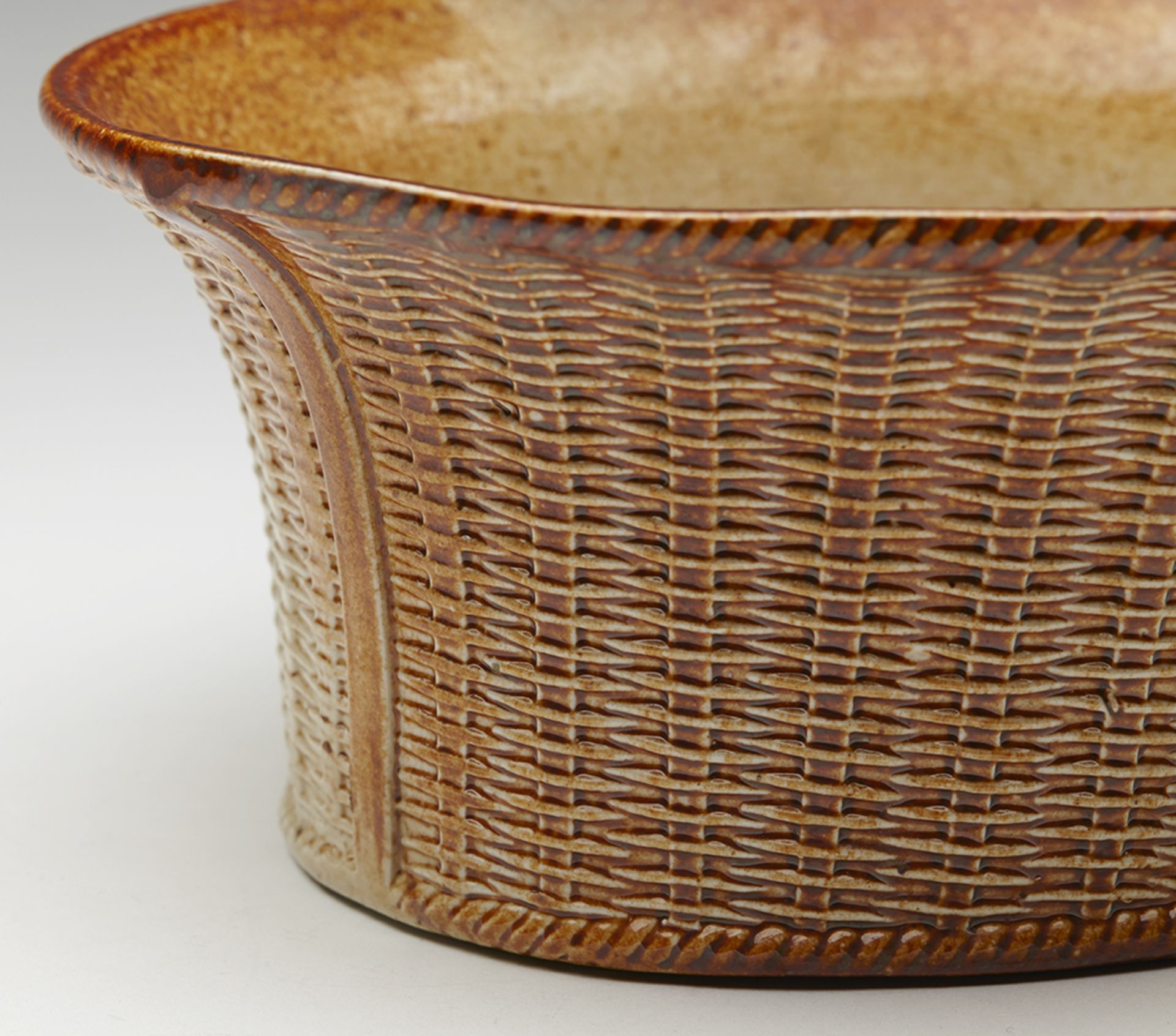 Antique S & H Briddon Brampton Salt Glazed Handled Basket C.1850 - Image 9 of 12