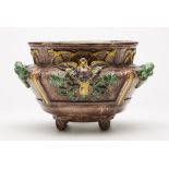 Antique French St Honore Palissy Majolica Planter 19Th C.