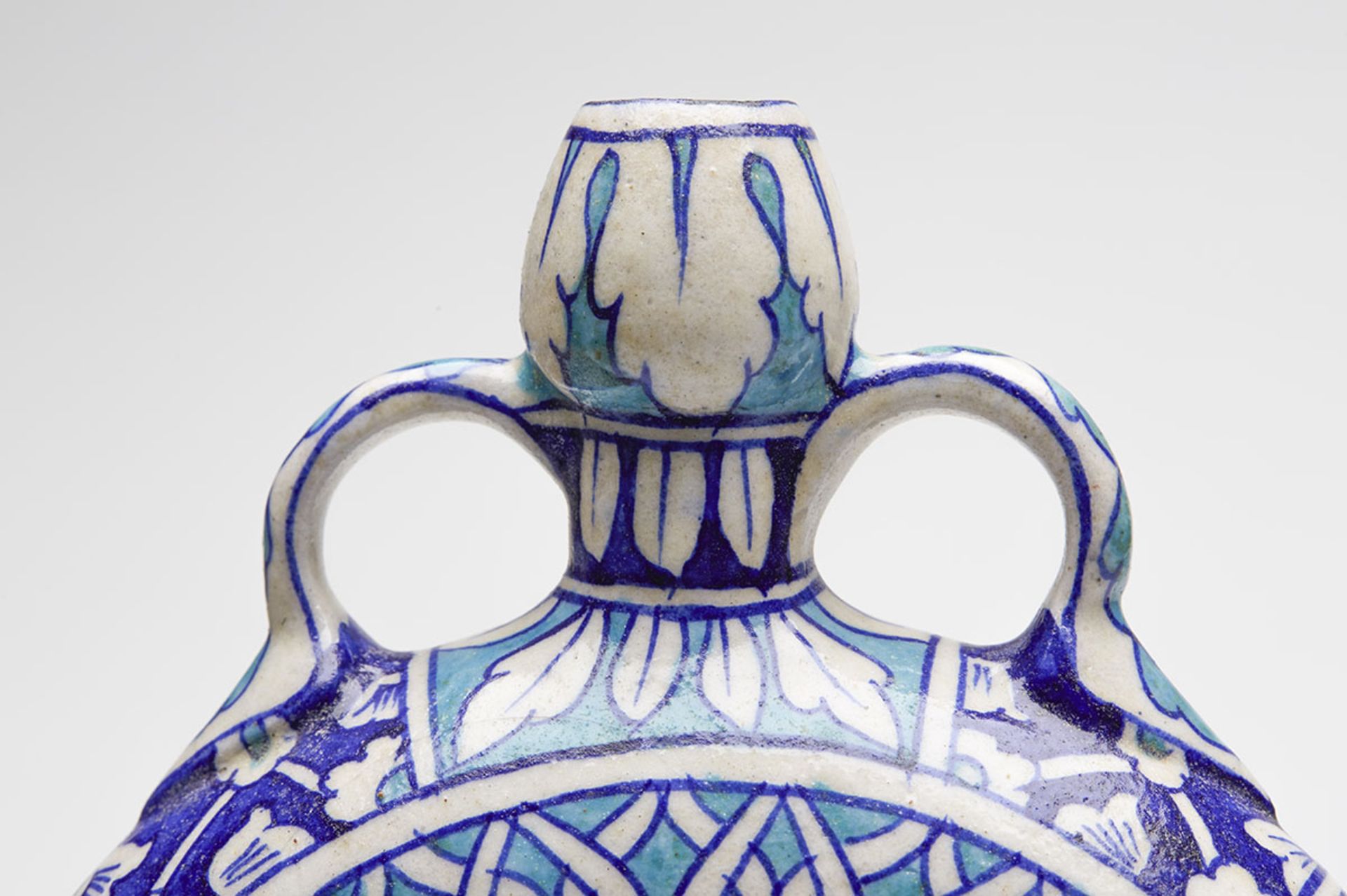 Antique Middle Eastern/Indian Blue & White Moon Vase 19Th C - Bild 3 aus 9