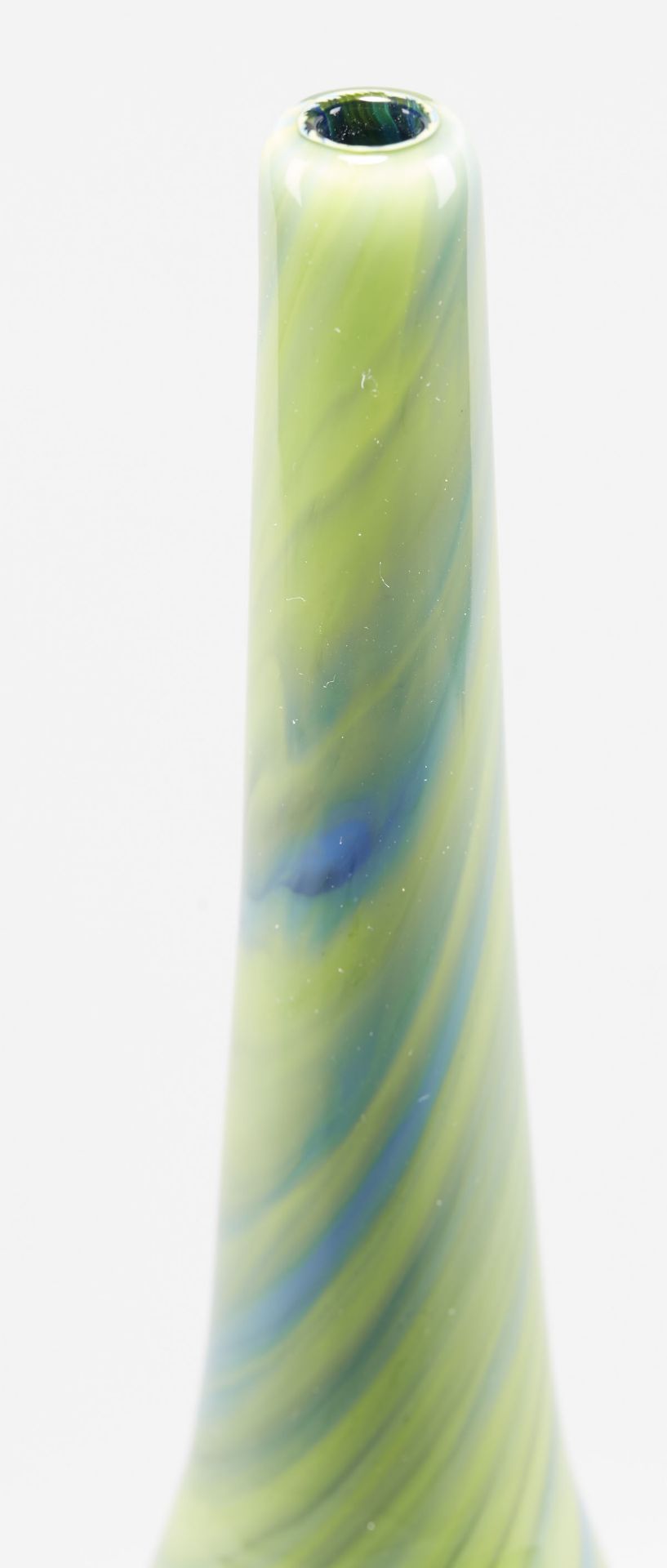 Italian Murano Gino Cenedese Signed Green Marbled Bottle Vase - Image 4 of 8