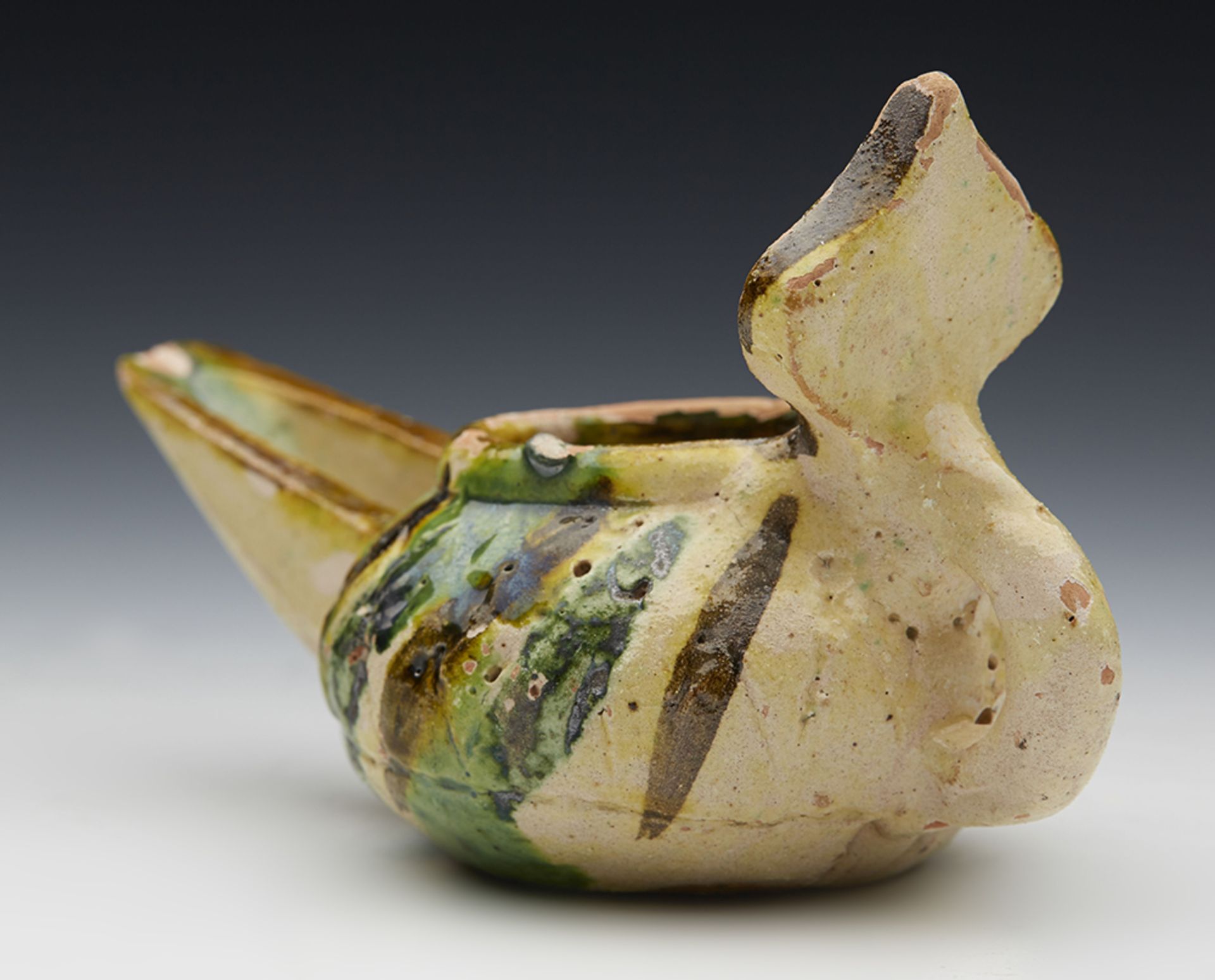 Islamic Antiquity Glazed Pottery Oil Lamp 10Th / 11Th C. - Bild 3 aus 7