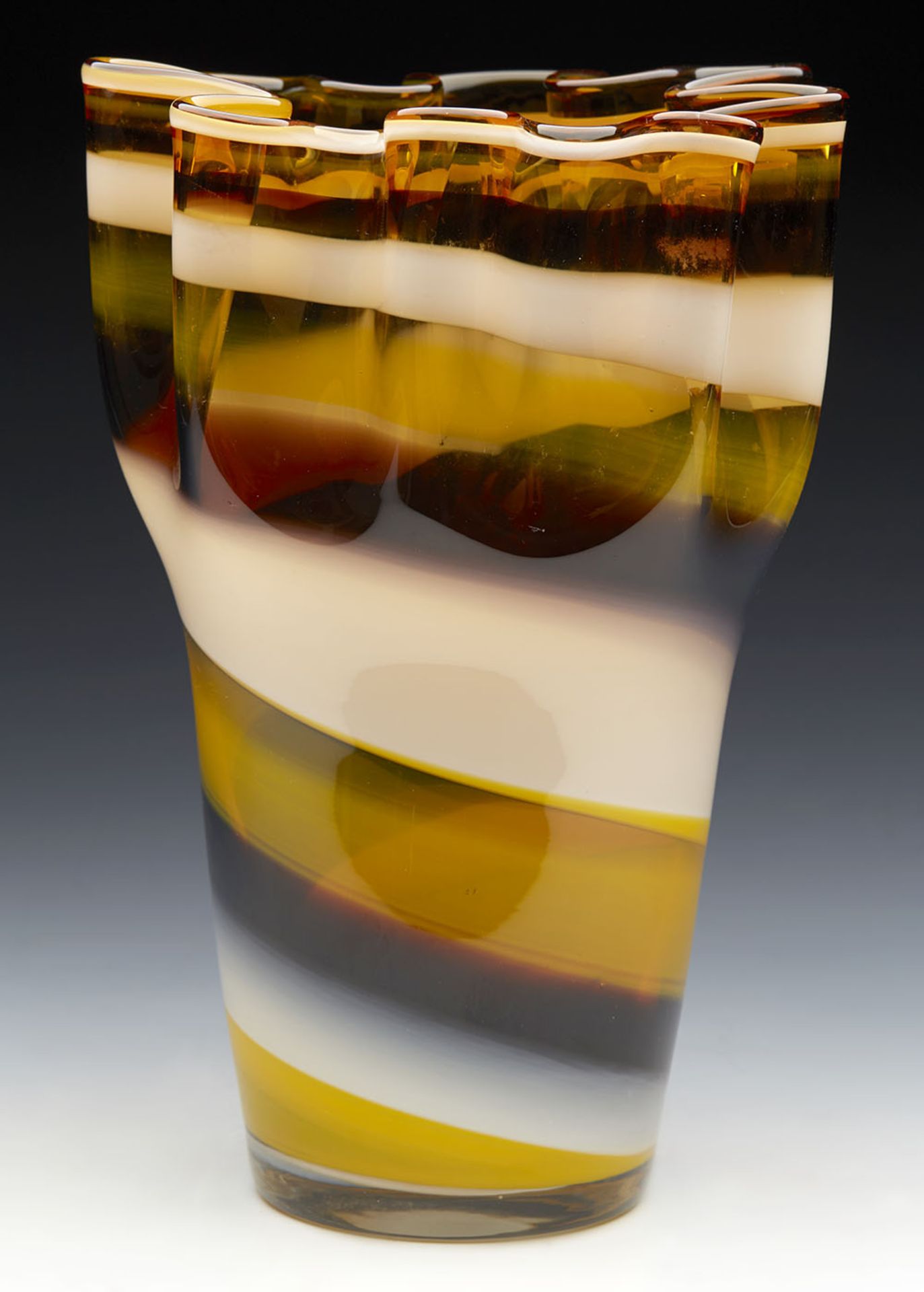 Vintage Italian Art Glass Vase With Fazzoletto Top 20Th C. - Image 9 of 9