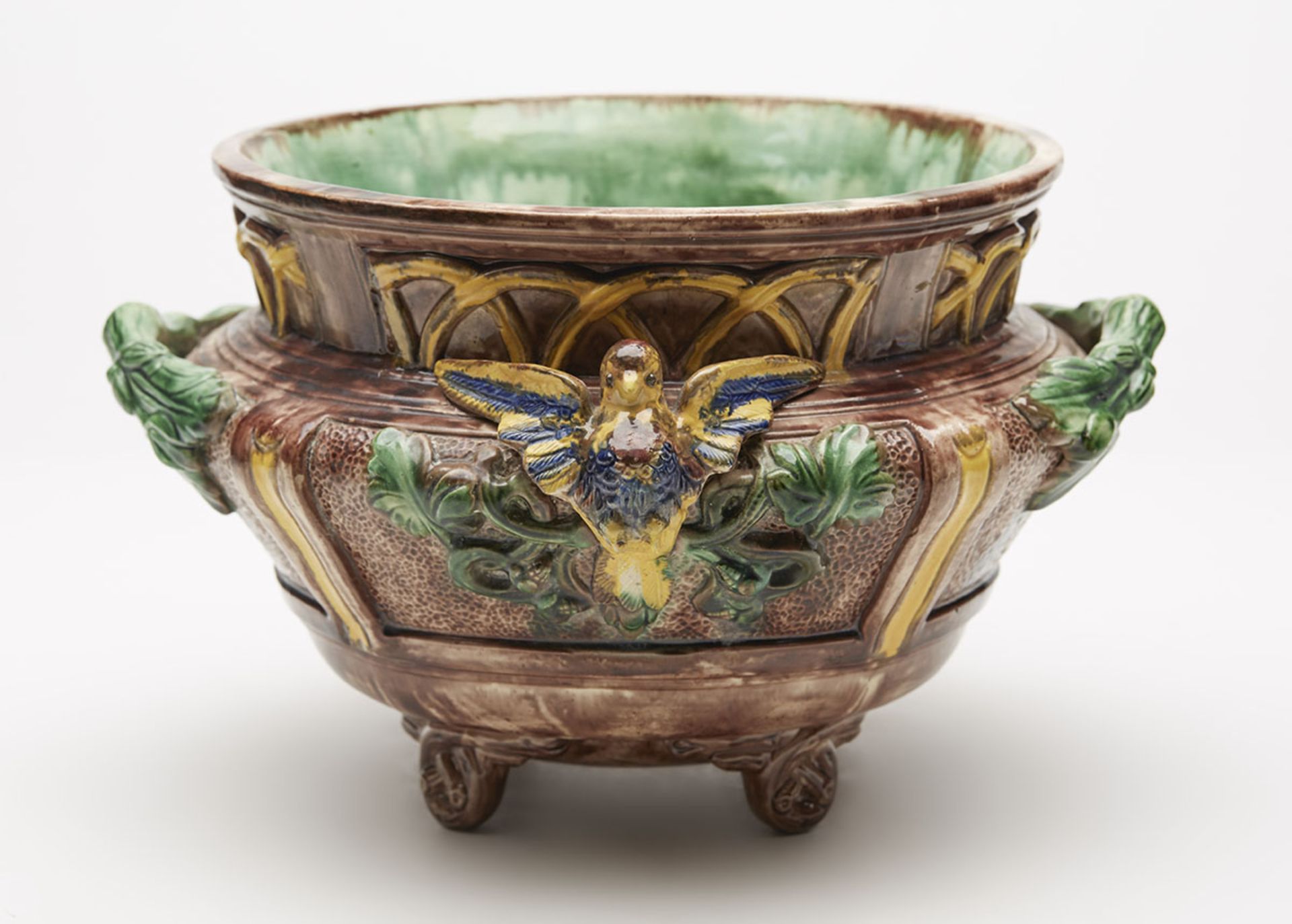 Antique French St Honore Palissy Majolica Planter 19Th C. - Image 5 of 10