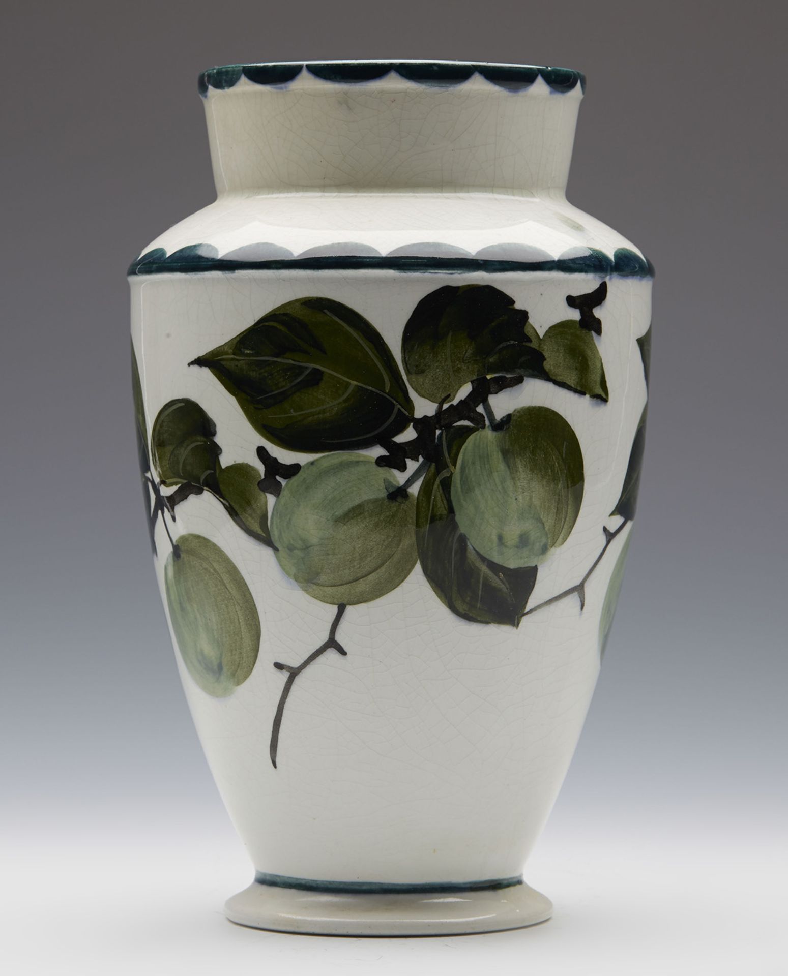 Antique Greengage Painted Vase C.1900 - Image 5 of 7