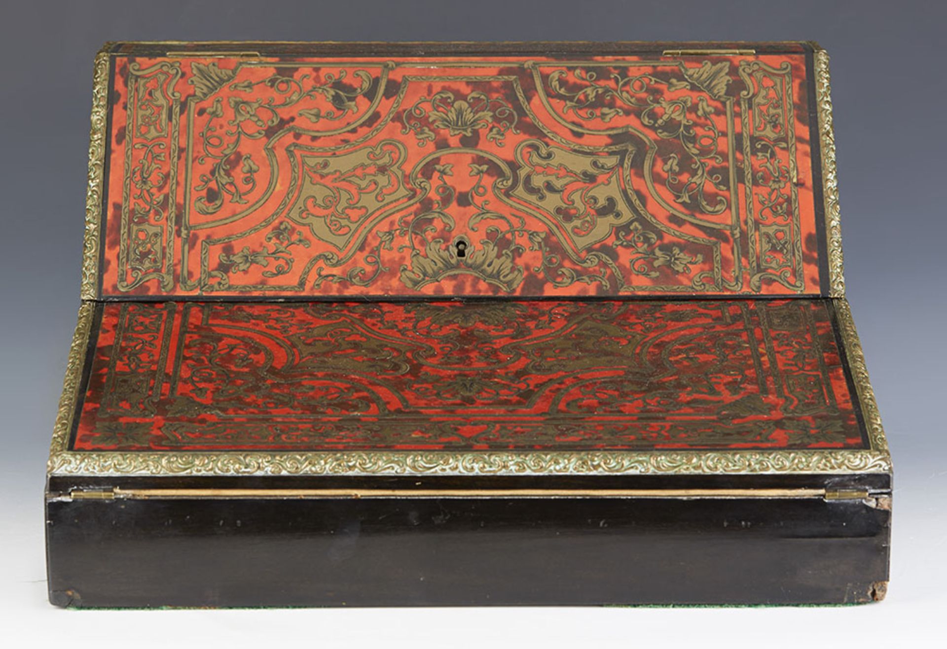 Antique Boulle Marquetry Folding Writing Box 19Th C. - Image 12 of 14