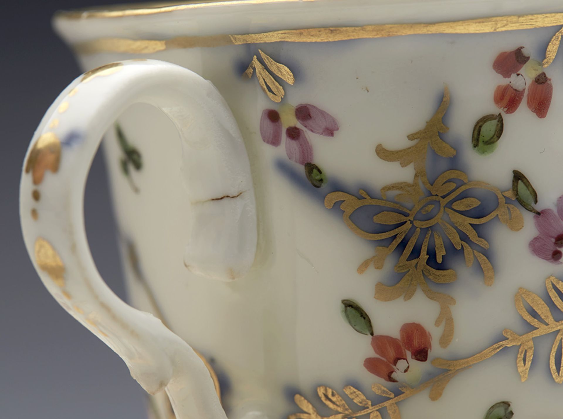 Antique Vienna Floral Decorated Cabinet Cup & Saucer C.1760 - Image 6 of 12