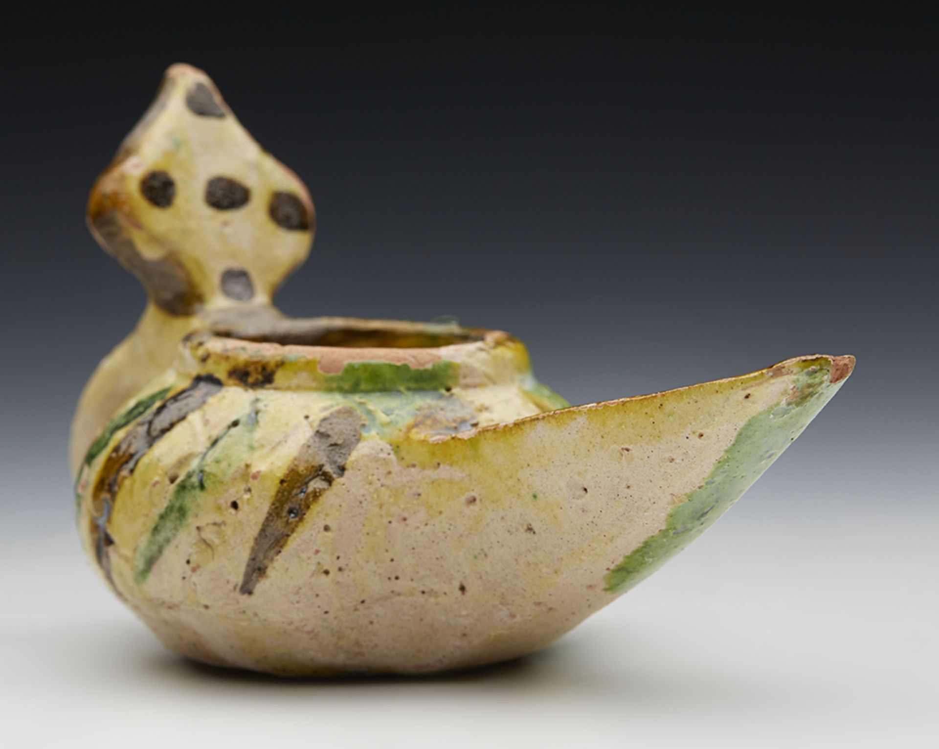 Islamic Antiquity Glazed Pottery Oil Lamp 10Th / 11Th C. - Bild 5 aus 7