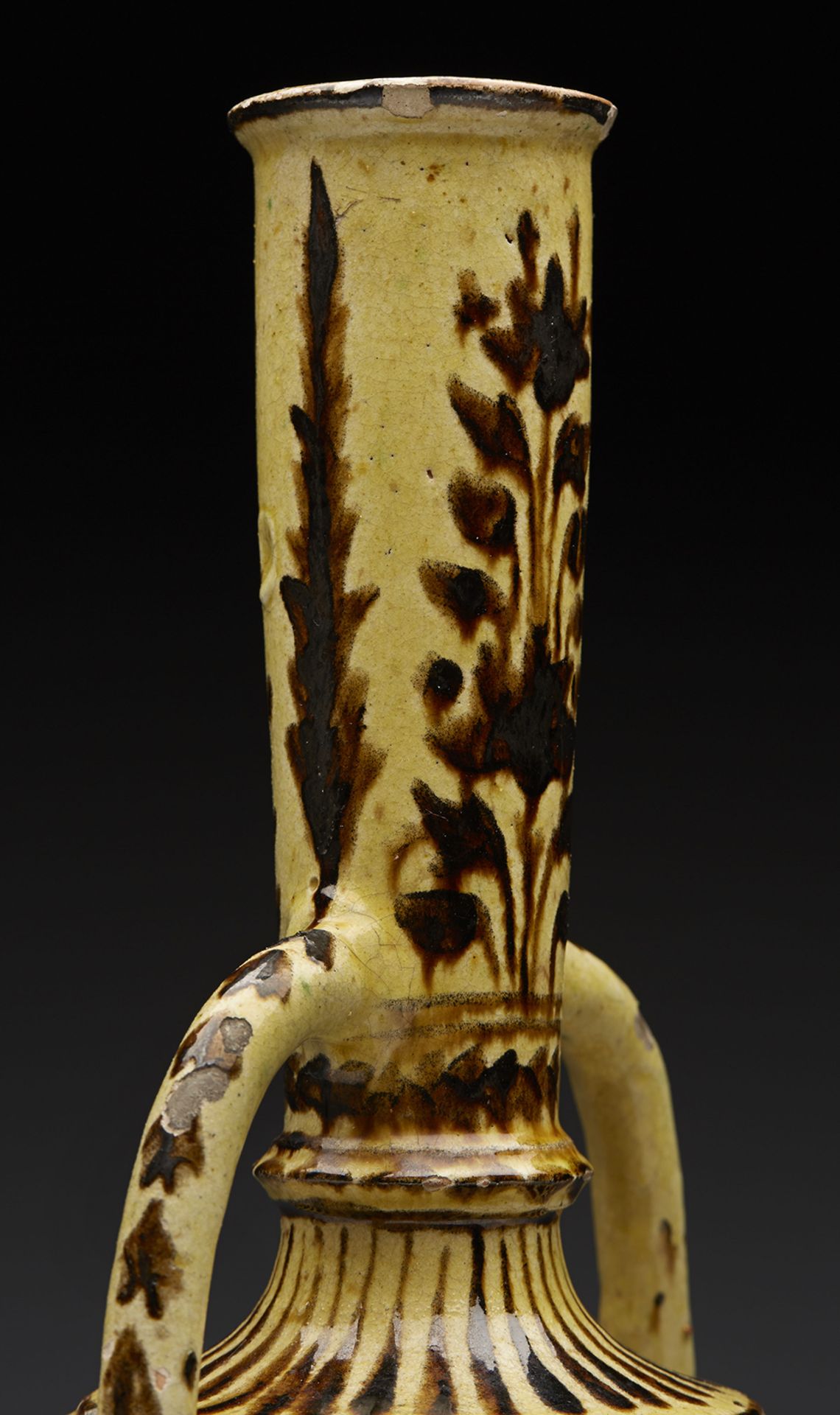 Antique Islamic Possibly Turkish Twin Handled Floral Design Vase 19Th C. - Image 8 of 8