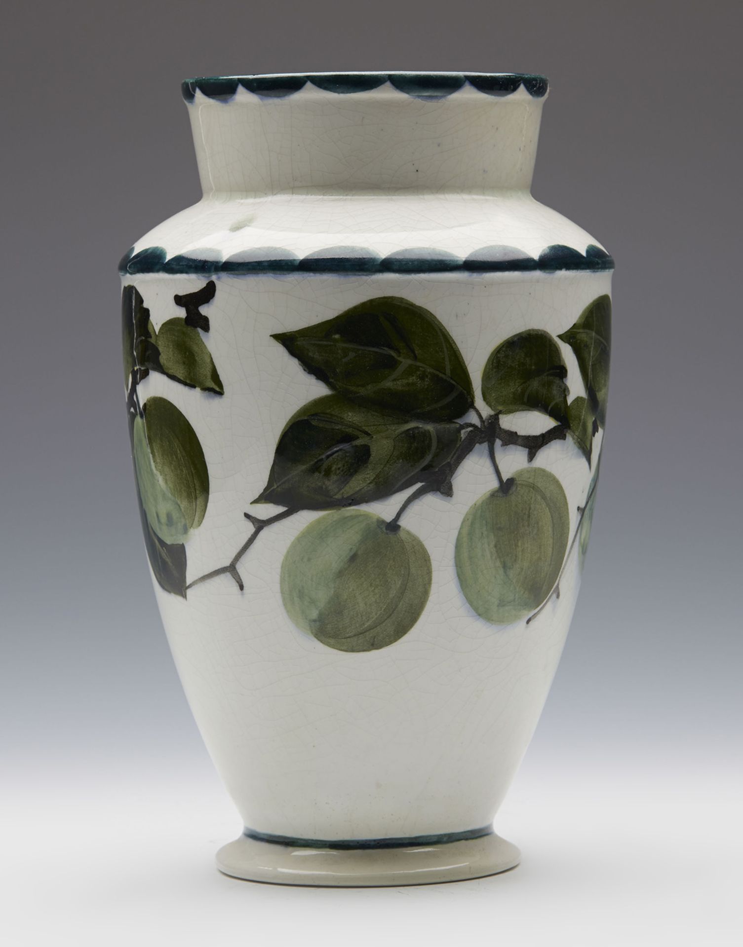 Antique Greengage Painted Vase C.1900 - Image 3 of 7