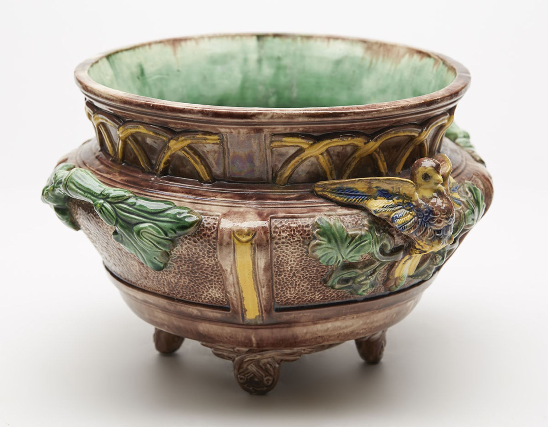 Antique French St Honore Palissy Majolica Planter 19Th C. - Image 3 of 10