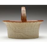Antique S & H Briddon Brampton Salt Glazed Handled Basket C.1850