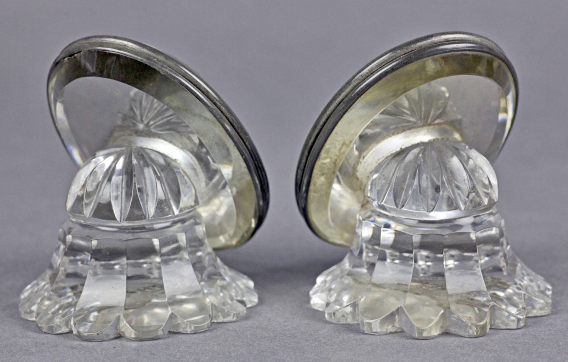 Pair Crested Glass Menu Holders And Place Markers C.1900 - Bild 4 aus 9