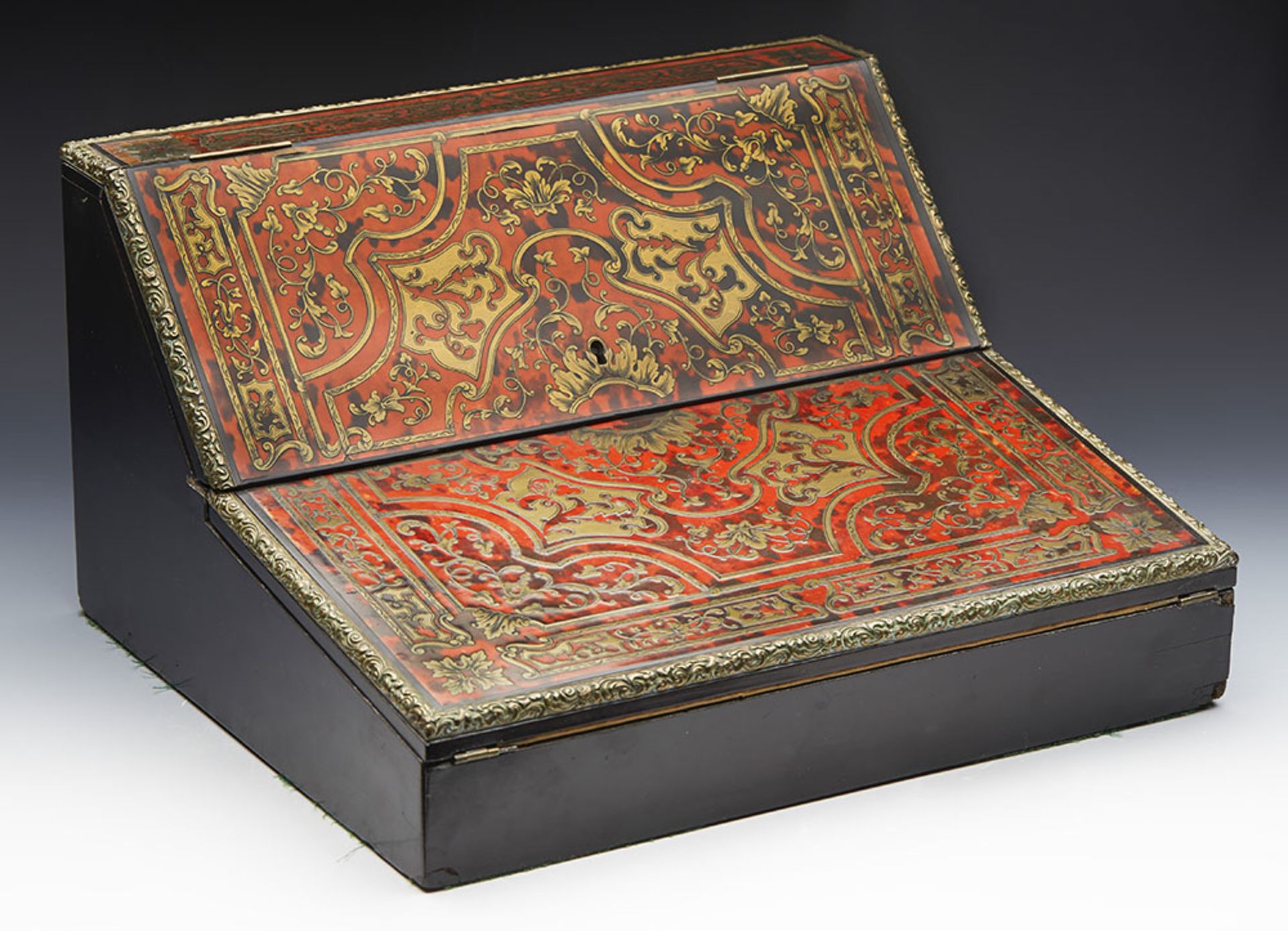 Antique Boulle Marquetry Folding Writing Box 19Th C. - Image 13 of 14