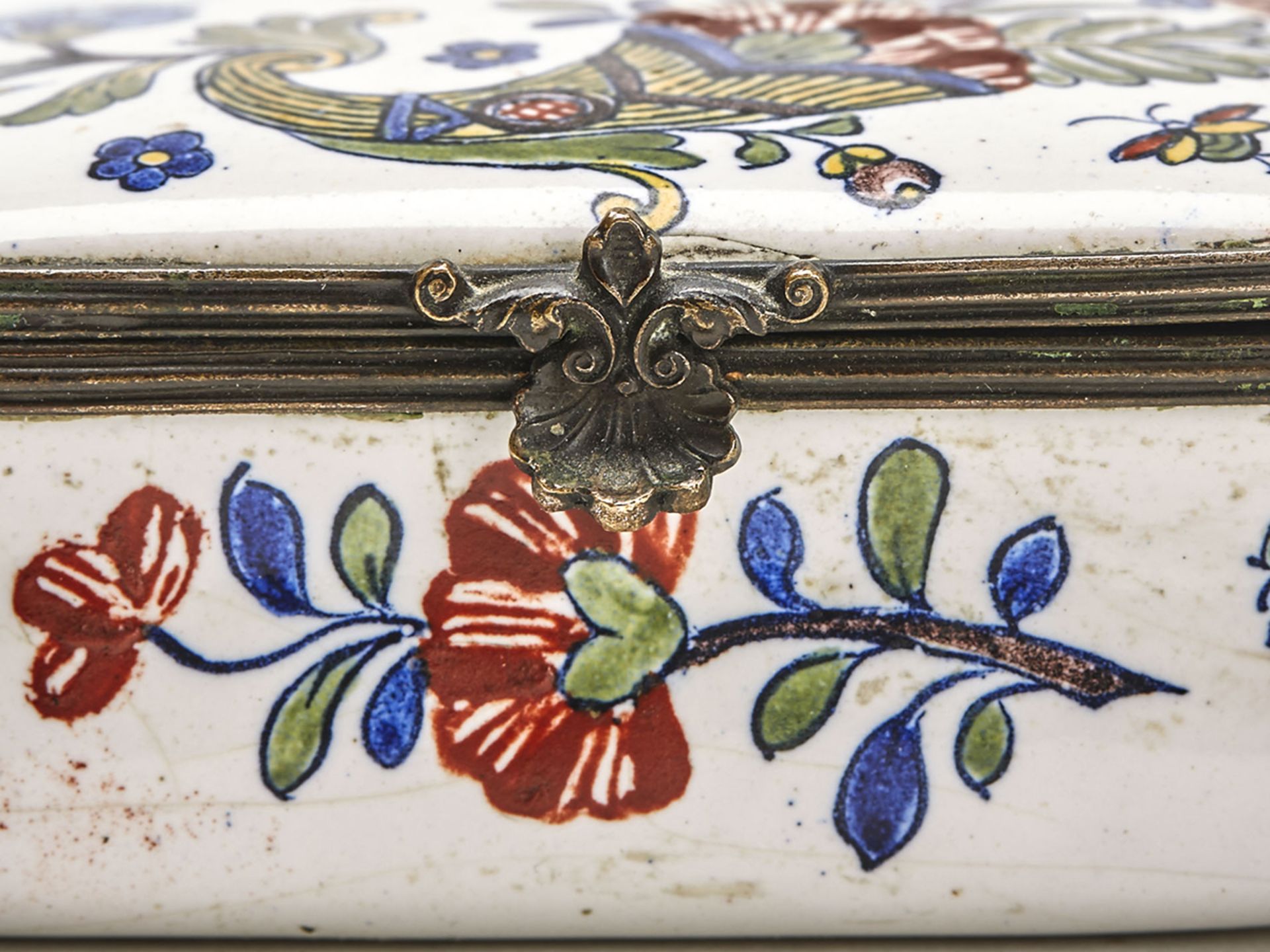 Antique Delft Faience Polychrome Snuff Box 18/19Th C. - Image 3 of 8