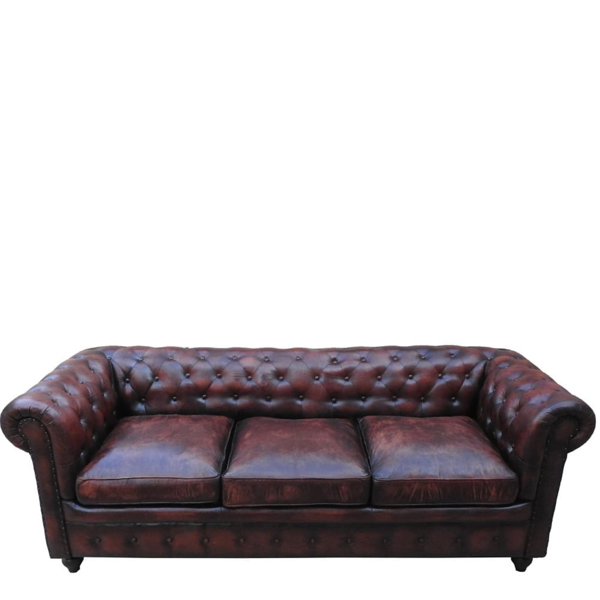 Shoreditch Leather Chesterfield 3-Seater Sofa Handmade - Brown - Image 6 of 6