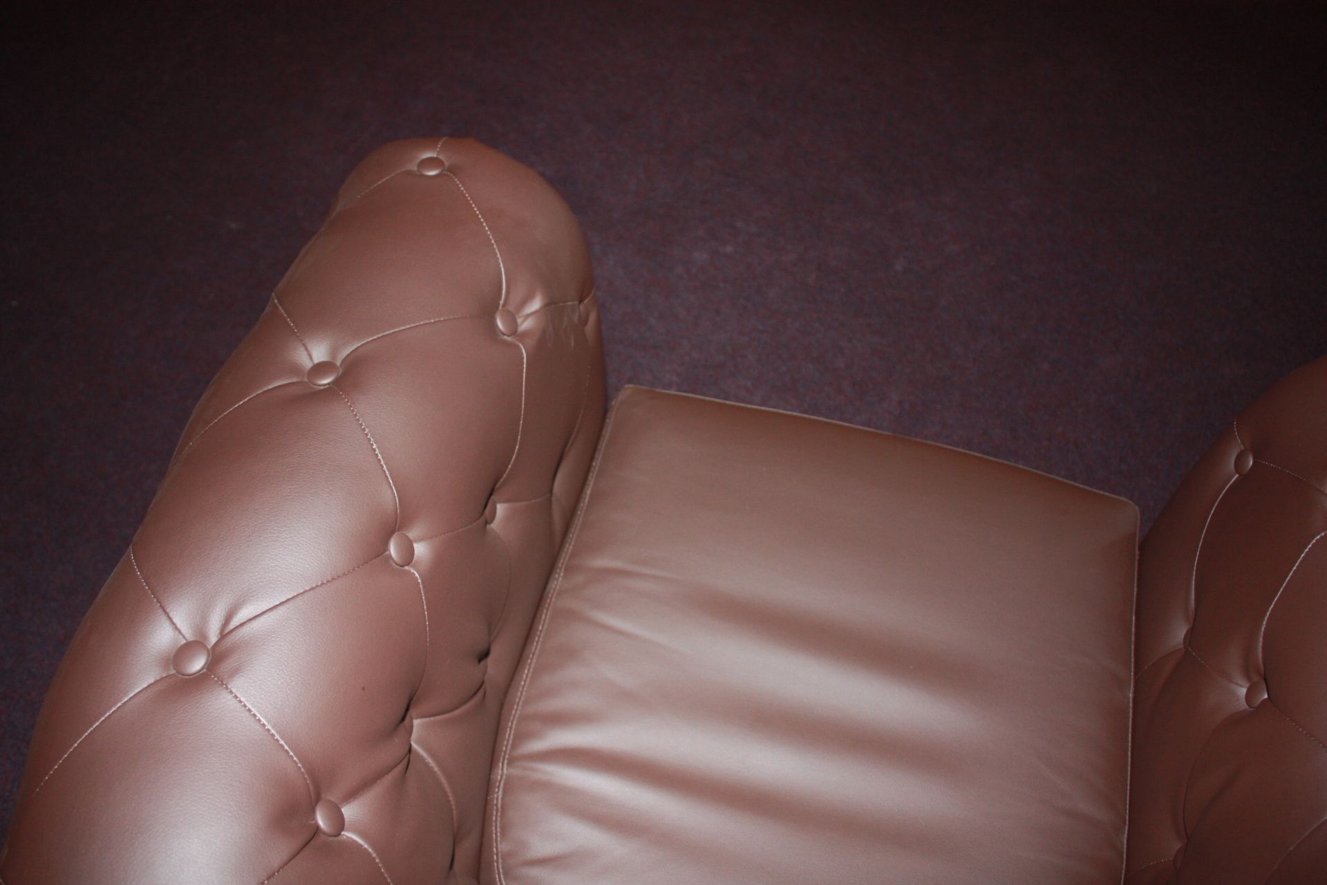 Chesterfield Tub Chair in Brown - Image 3 of 3