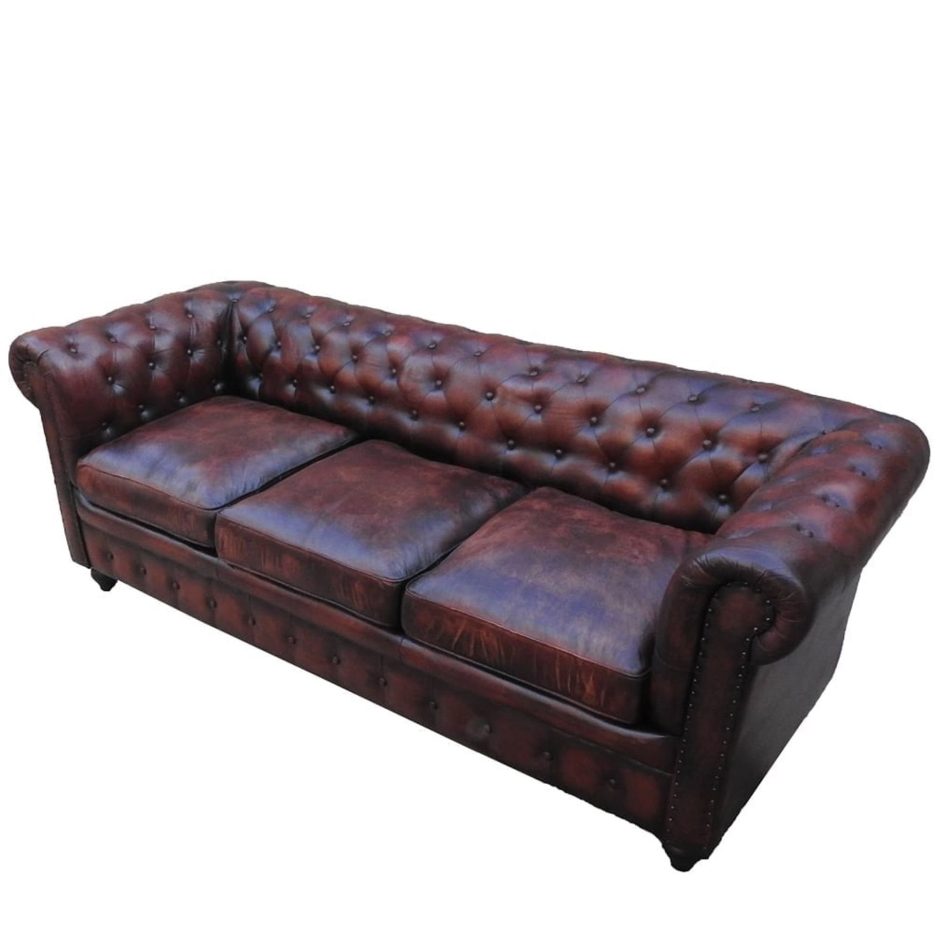 Shoreditch Leather Chesterfield 3-Seater Sofa Handmade - Brown - Image 5 of 6