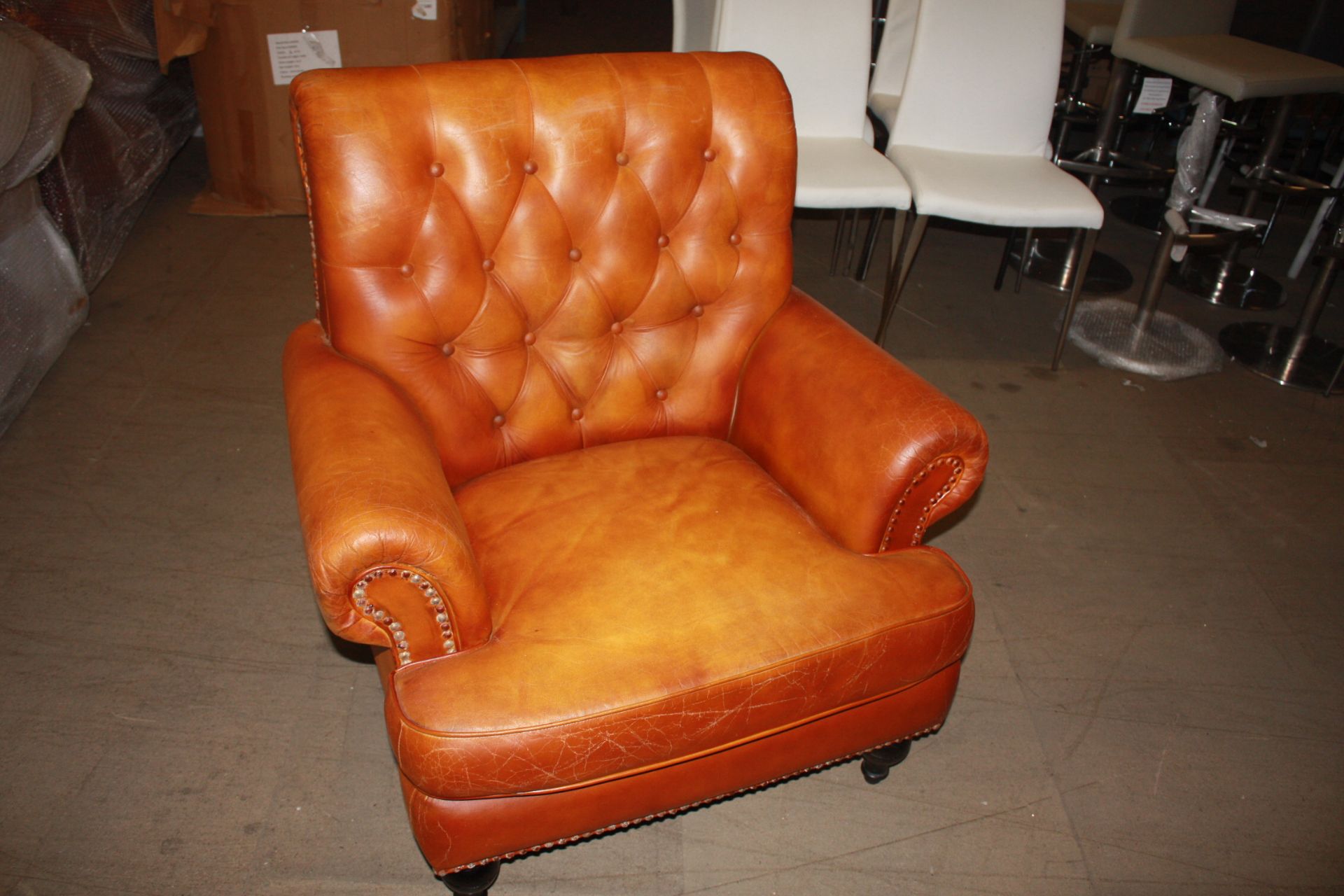 Story High Back Leather Armchair - Image 3 of 3