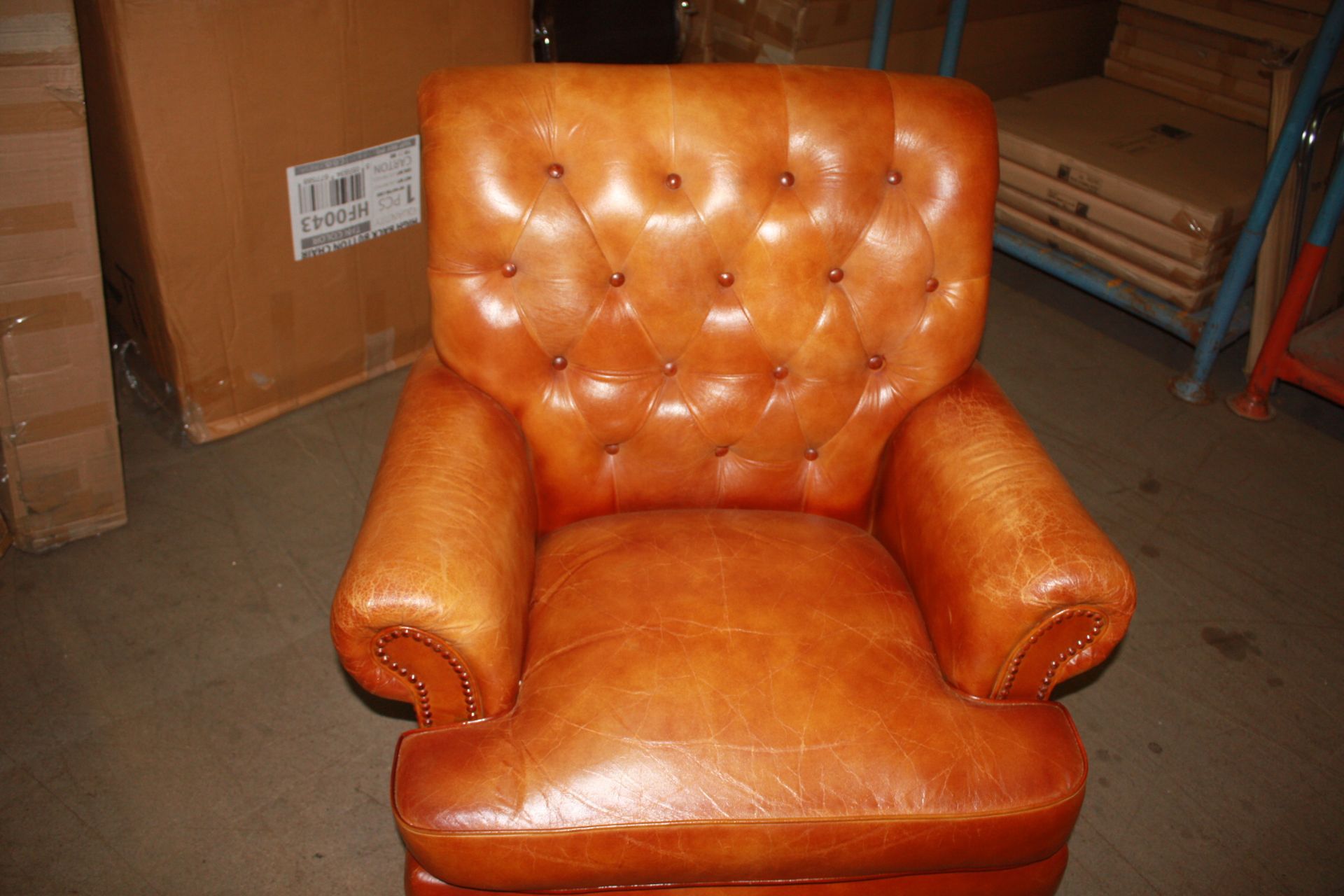 Story High Back Leather Armchair - Image 2 of 4