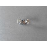 1.00ct Diamond solitaire earrings set with brilliant cut diamonds, I/J colour SI2 clarity.