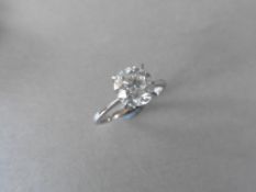 2.13ct diamond solitaire ring set with an enhanced brilliant cut diamond, H colour I2 clarity. 4