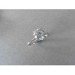 2.13ct diamond solitaire ring set with an enhanced brilliant cut diamond, H colour I2 clarity. 4