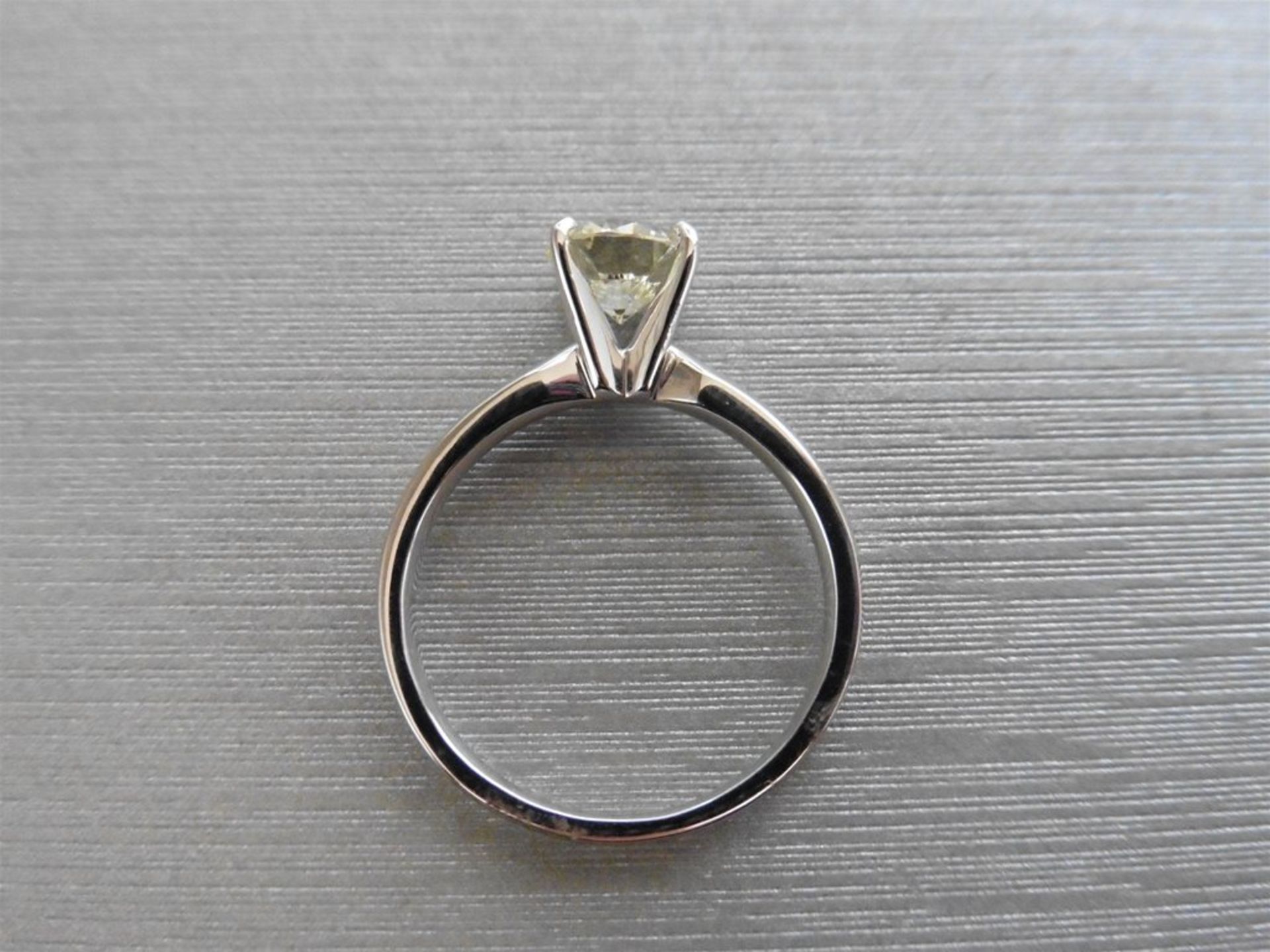 1.05ct diamond solitaire ring with a brilliant cut diamond. K colour and I1 clarity. - Image 3 of 3