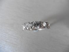 2.50ct Diamond 5 stone ring set with 5 brilliant cut diamonds, I/J colour, i1 clarity. Four claw se