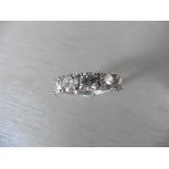 2.50ct Diamond 5 stone ring set with 5 brilliant cut diamonds, I/J colour, i1 clarity. Four claw se