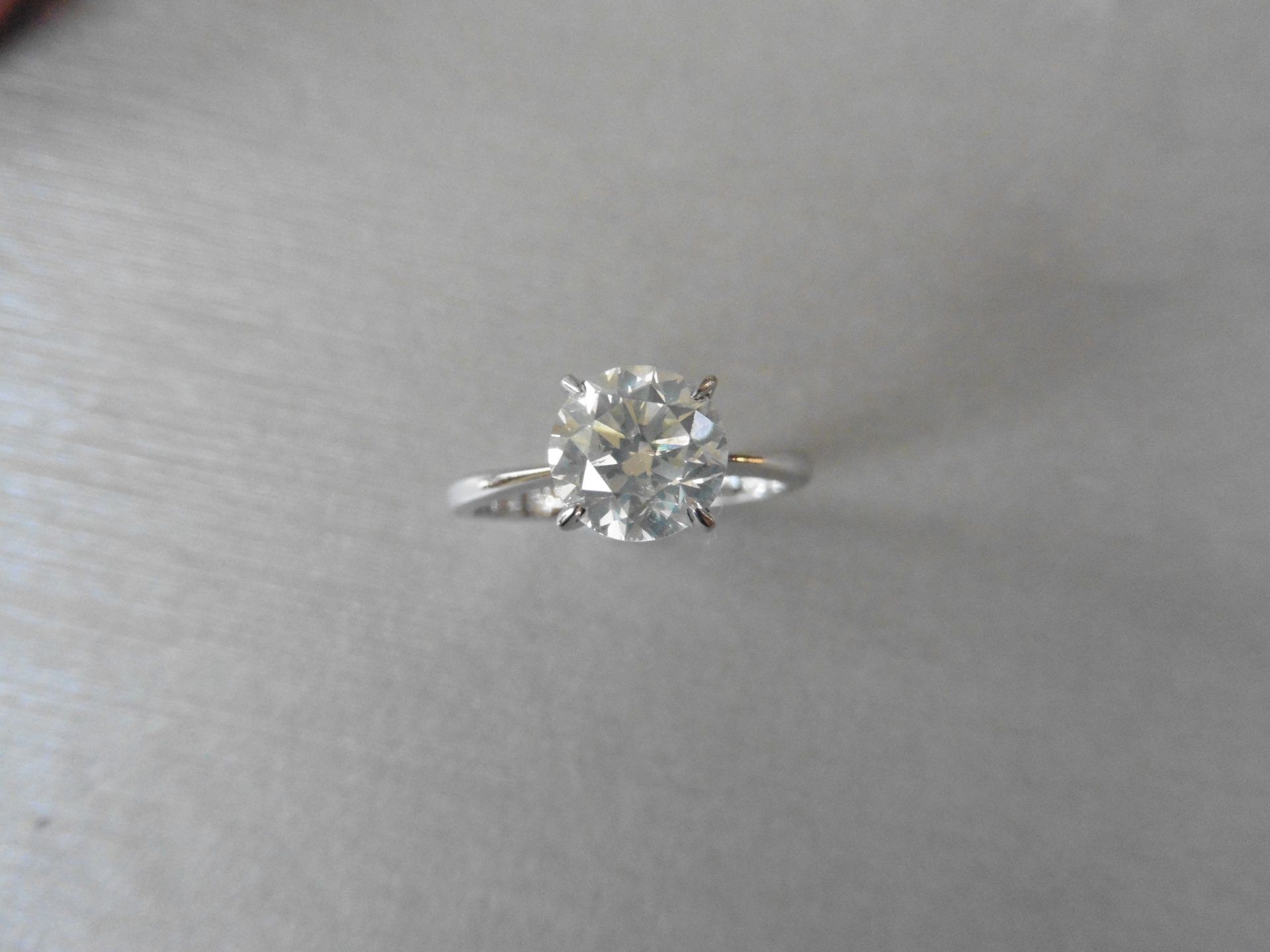 2.10ct diamond solitaire ring set with an enhanced brilliant cut diamond, G colour I1 clarity. 4 - Image 4 of 4